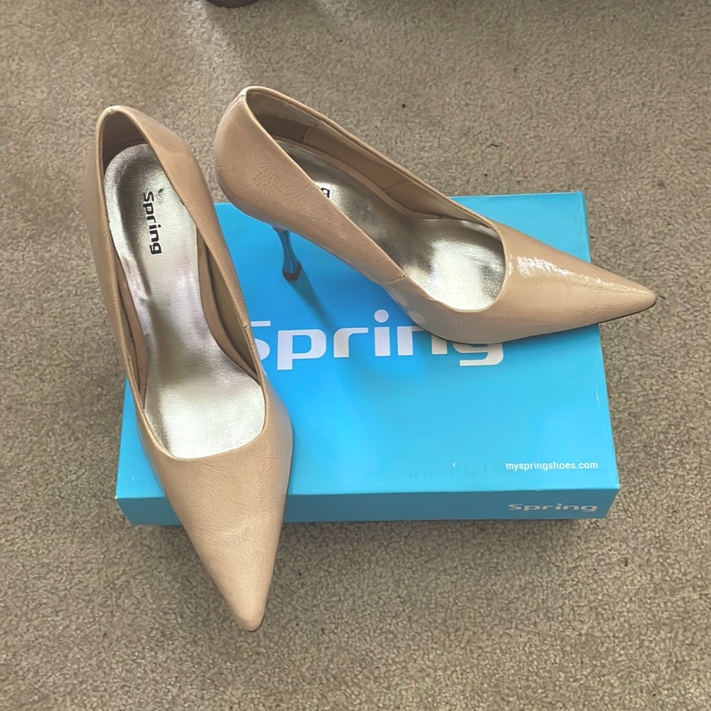 Spring beige high heels